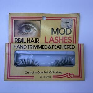 Vintage MOD Lashes Real Hair False Eyelashes – Shade 28 Brown, Hand Trimmed